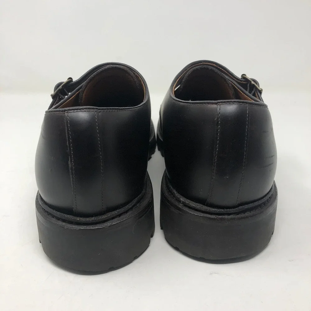 J.Crew Monk Strap Mens 11 Dark Brown Leather Lug Sole Goodyear Welted